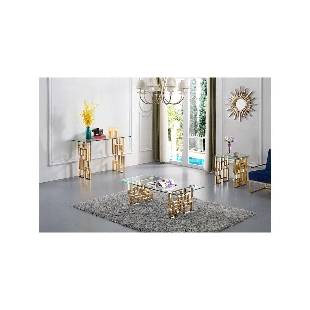 Alt View 1. Meridian Furniture - Pierre Gold Coffee Table - Gold.