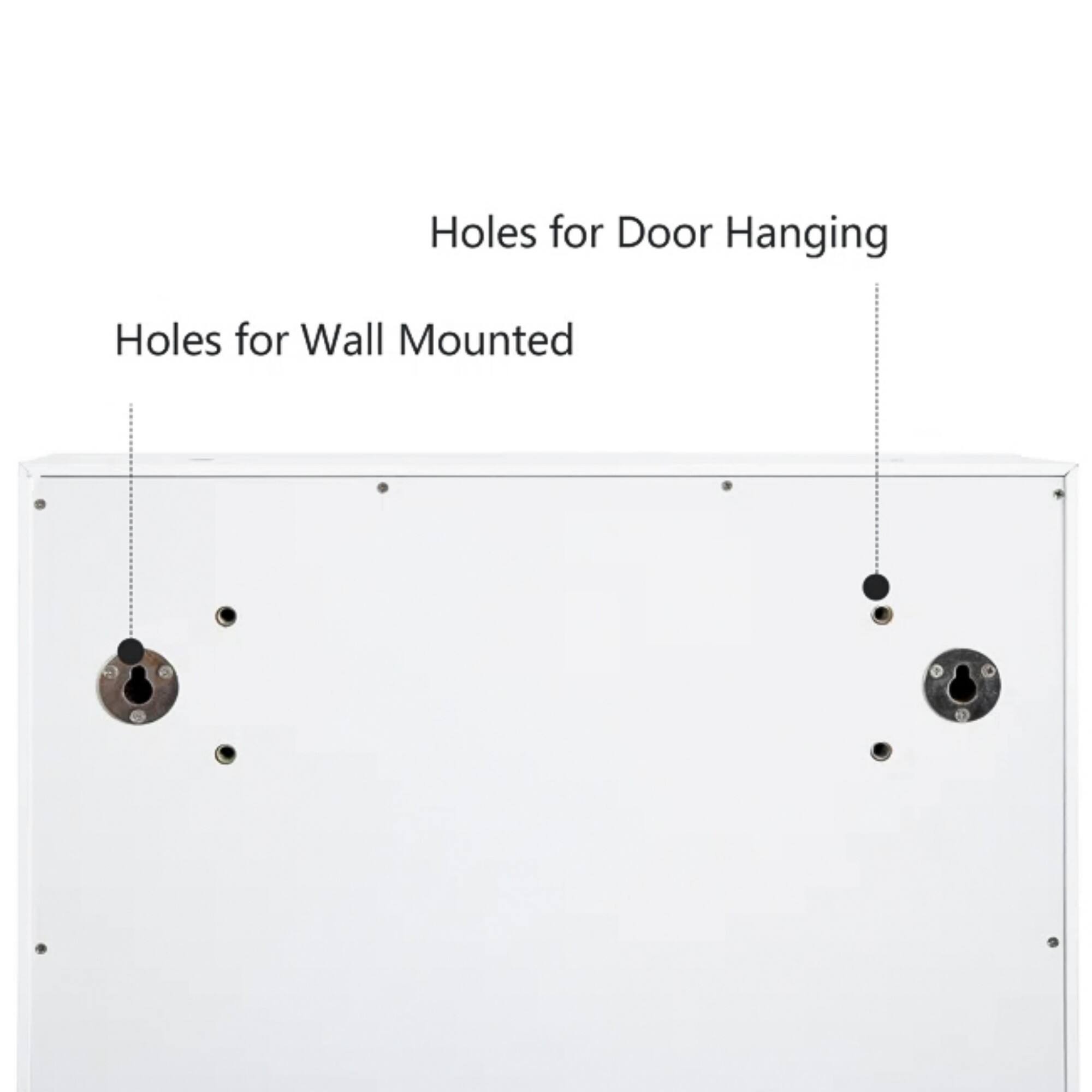 Holes for Door Hanging  
Holes for Wall Mounted