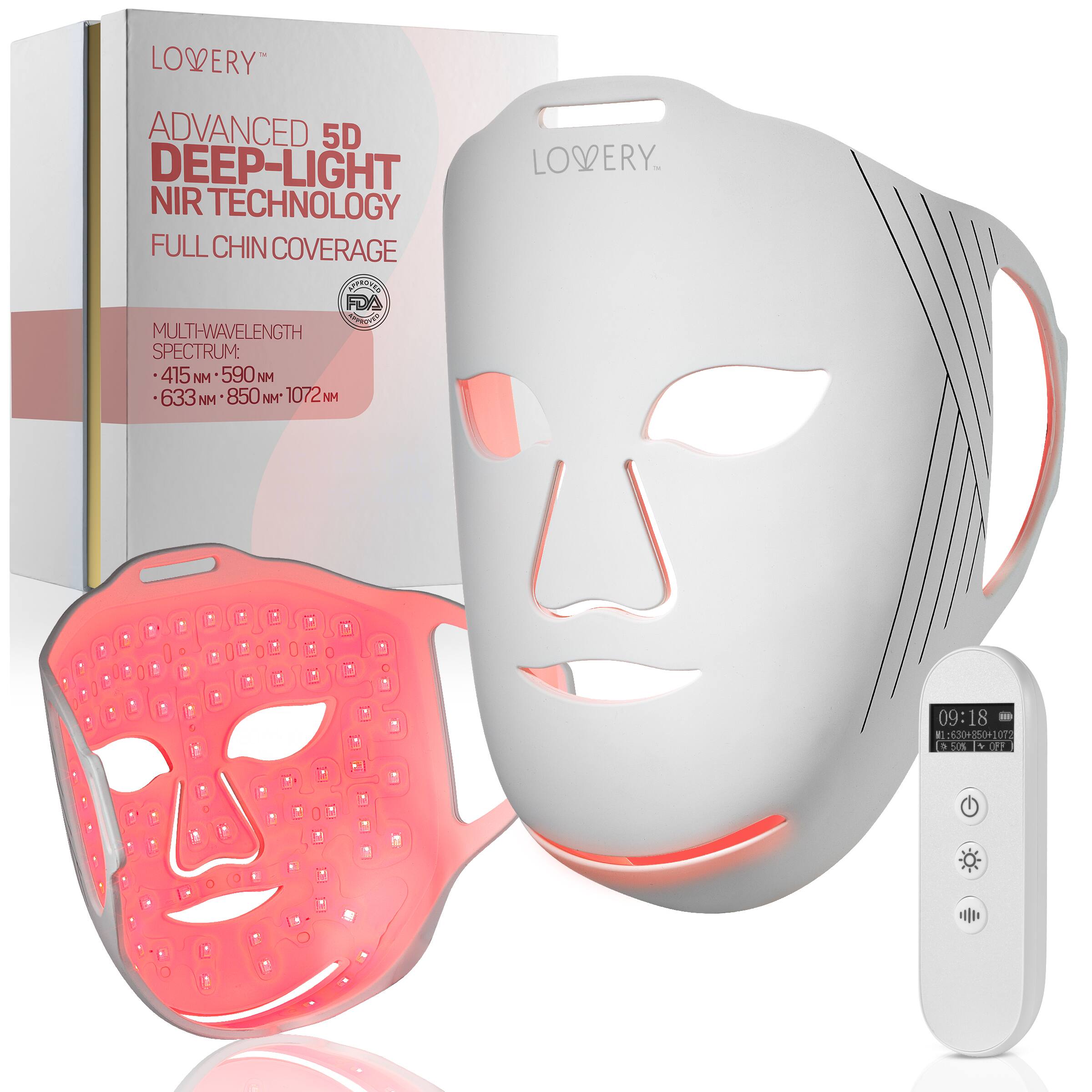 LOVERY ADVANCED 5D DEEP-LIGHT NIR TECHNOLOGY FULL CHIN COVERAGE

MULTI-WAVELENGTH SPECTRUM:
- 415 NM
- 590 NM
- 633 NM
- 850 NM
- 1072 NM

FDA

09:18
1. 630+350+1012
LA D E3 C