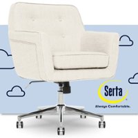Serta - Ashland Memory Foam & Twill Fabric Home Office Chair - Ivory - Front_Zoom