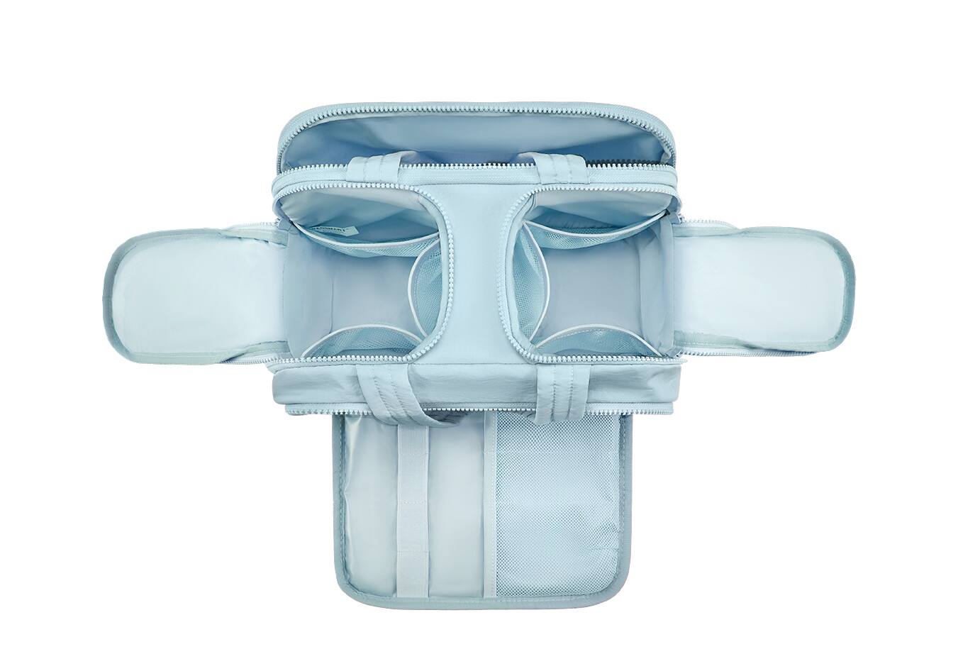 Alt View 3. Bagsmart - Large Capacity Toiletry Bag, Multi-Compartment Cosmetic Organizer with Wet Pocket for Travel & Daily Use - Light Blue.