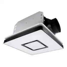 Akicon - 1390N2 Series Decorative Fan Speed 90 CFM Ceiling Bathroom Exhaust Fan with 18 Watt Dimmable 3CCT LED Light Square - Black