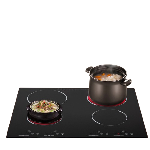 Front. Home Collection - 4 Burner Electric Radiant Ceramic Cooktop – Touch-Adjustable Control - Black.
