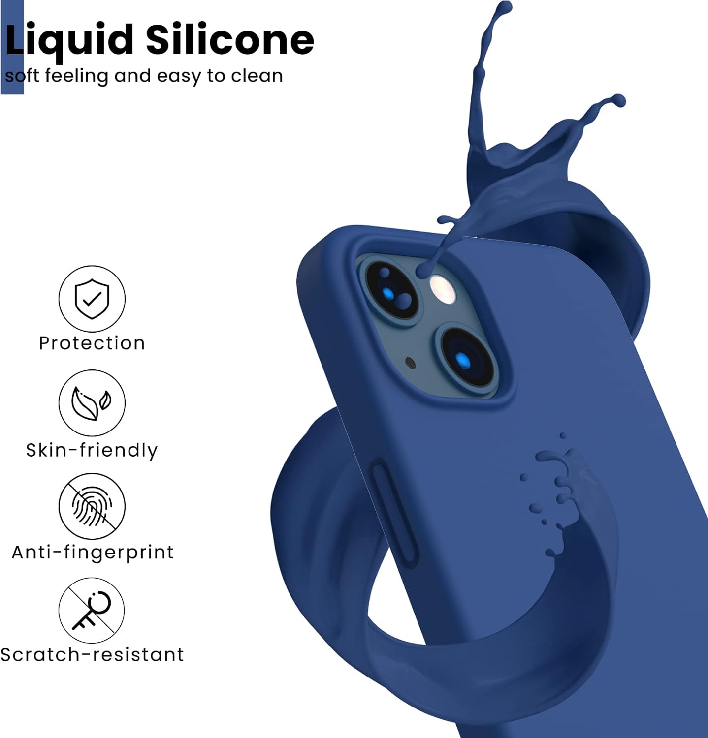 Liquid Silicone, soft feeling and easy to clean, Protection, Skin-friendly, Anti-fingerprint, Scratch-resistant