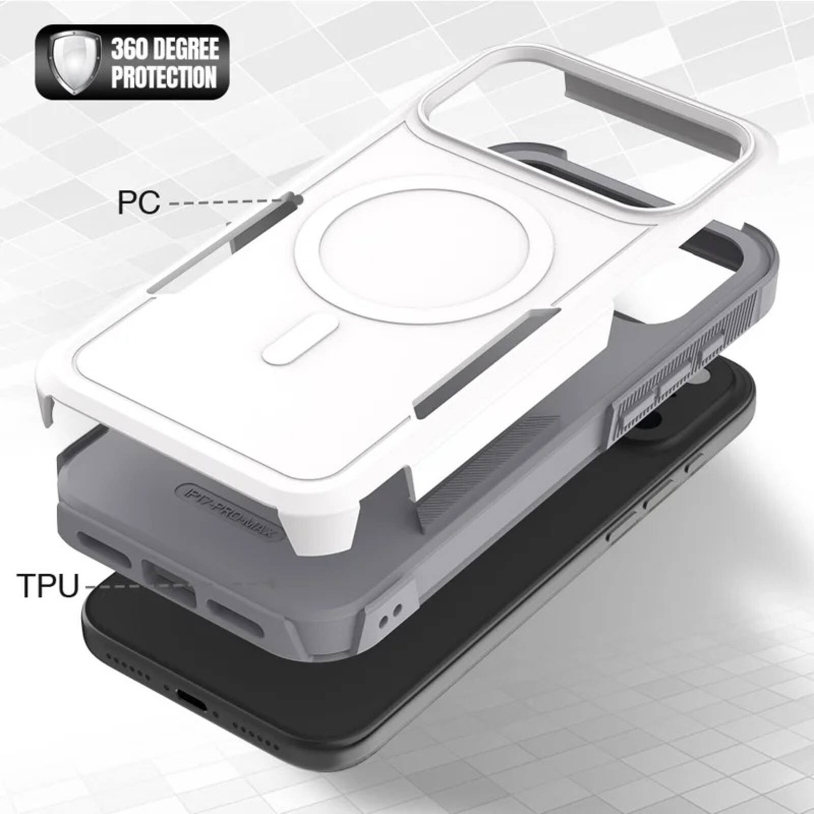 360 Degree Protection PC TPU P17 Pro Max