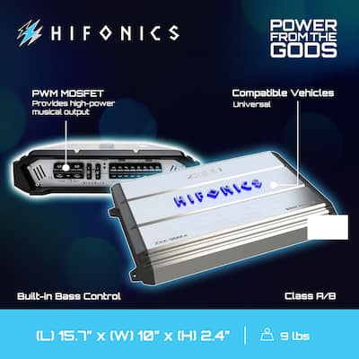 Hifonics ZXX 1000.4 1000 Watt 4 Channel Class A/B Bridgeable Car Hifonics ZXX 1000.4 1000 Watt 4 Channel Class A/B Bridgeable Car
