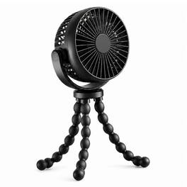 Katziela - Pet Travel Fan for Dogs & Cats – Up to 7 Hours Runtime on a Single Charge - Black