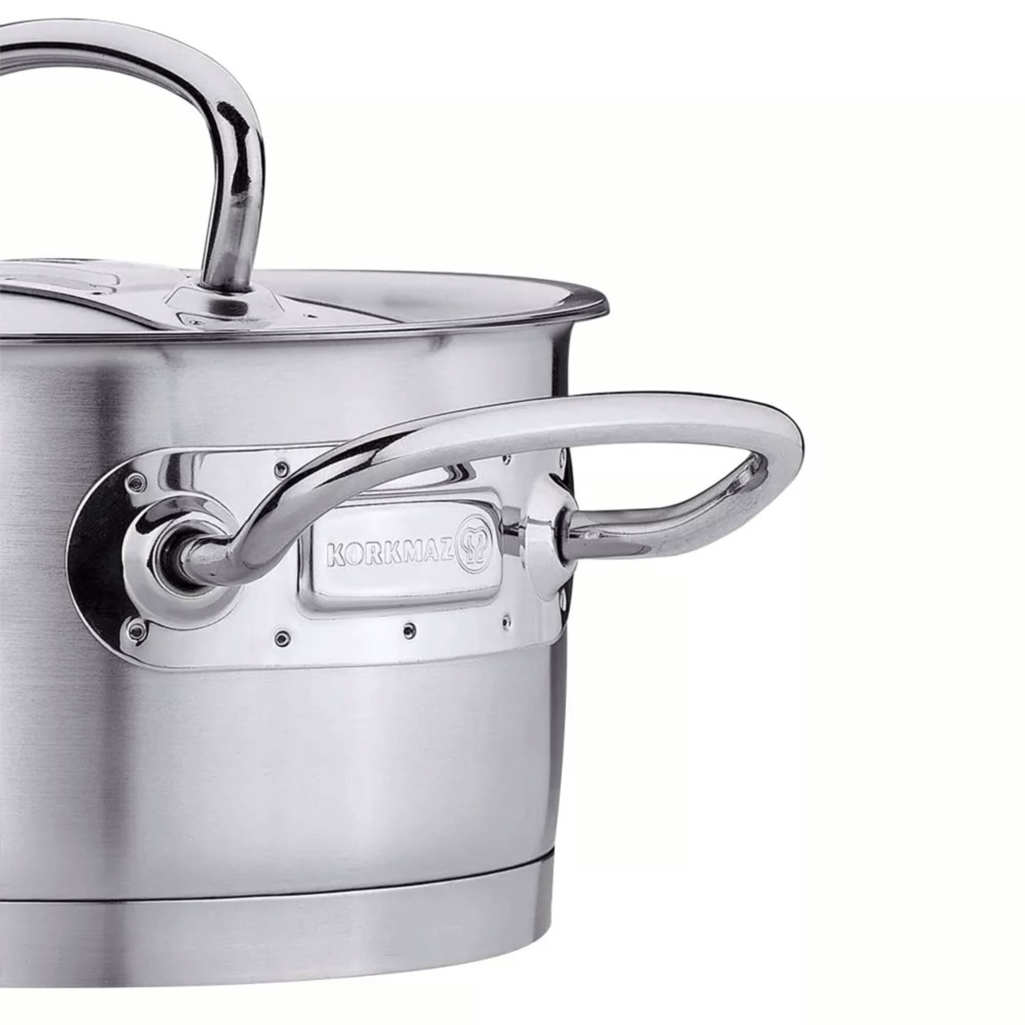 Alt View 4. Korkmaz - Proline Professional Series 2.8 Liter Stainless Steel Low Casserole with Lid - Silver.