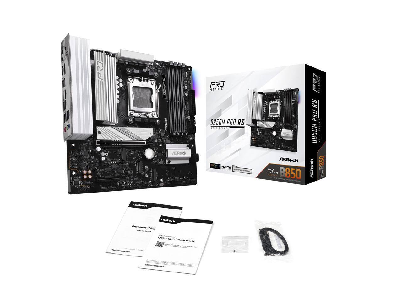 EFC RGHS MLRZING: /Red /SReds P 11 SERIES B850M PRO RS ........... T HOME /SReck AD RYZEN B850 P7 FO RS PRO B850M | SRec B850 FERack MReck Regulatory Nnti Mocod Quick Installation Cimide