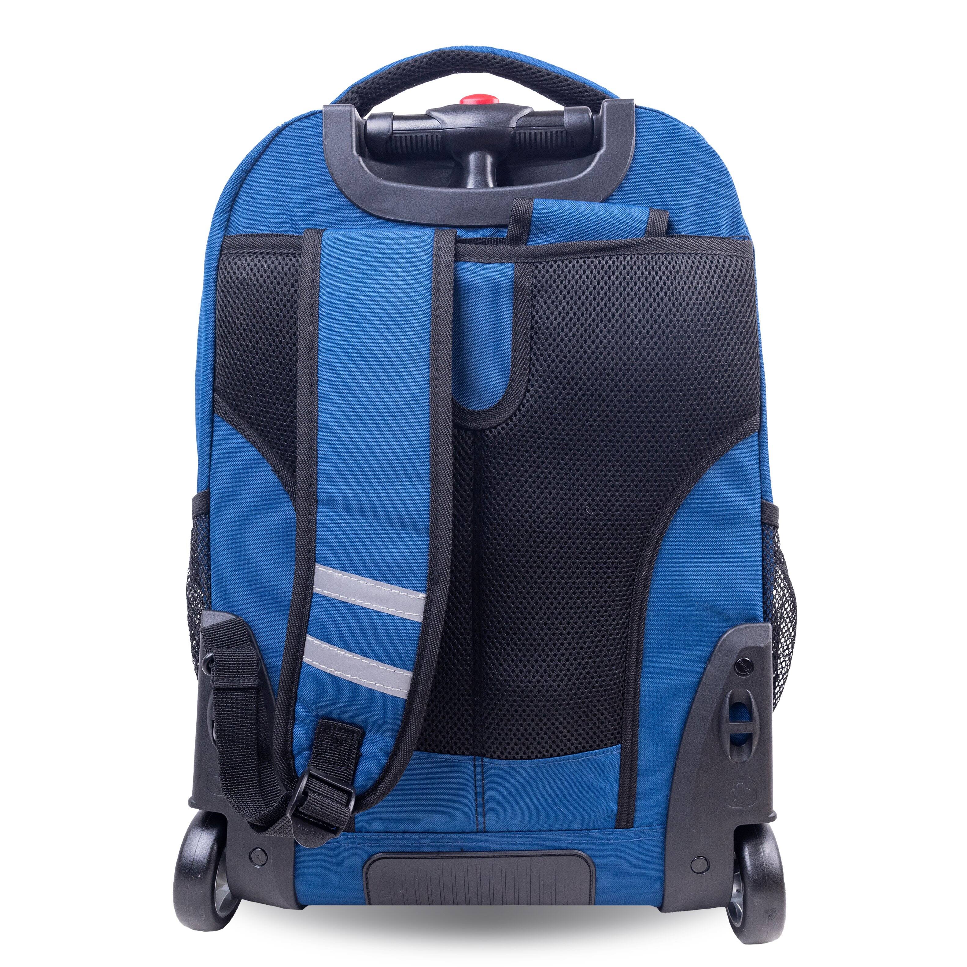 Back. J World - J World Girls and Womens Sundance 20" Rolling Backpack with Laptop Sleeve for School and Travel, Navy - NAVY.