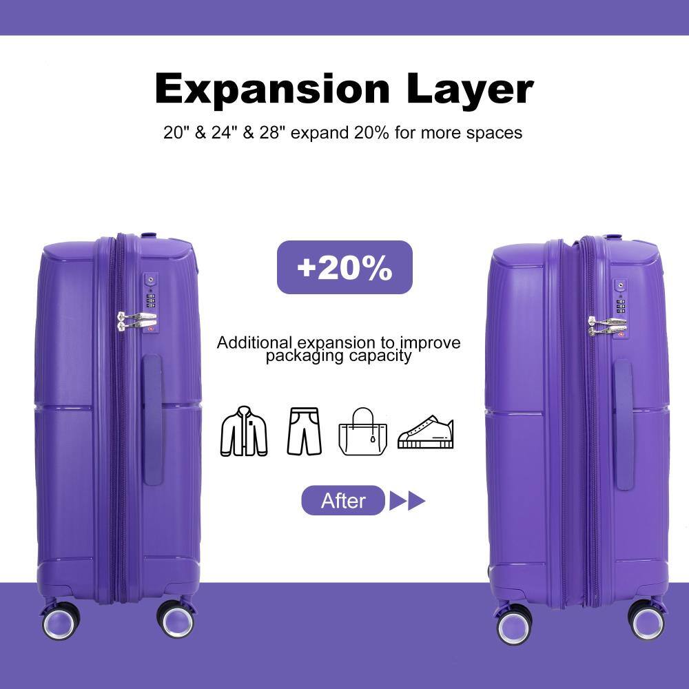Expansion Layer  
20" & 24" & 28" expand 20% for more spaces  

+20%  
Additional expansion to improve packaging capacity  

After