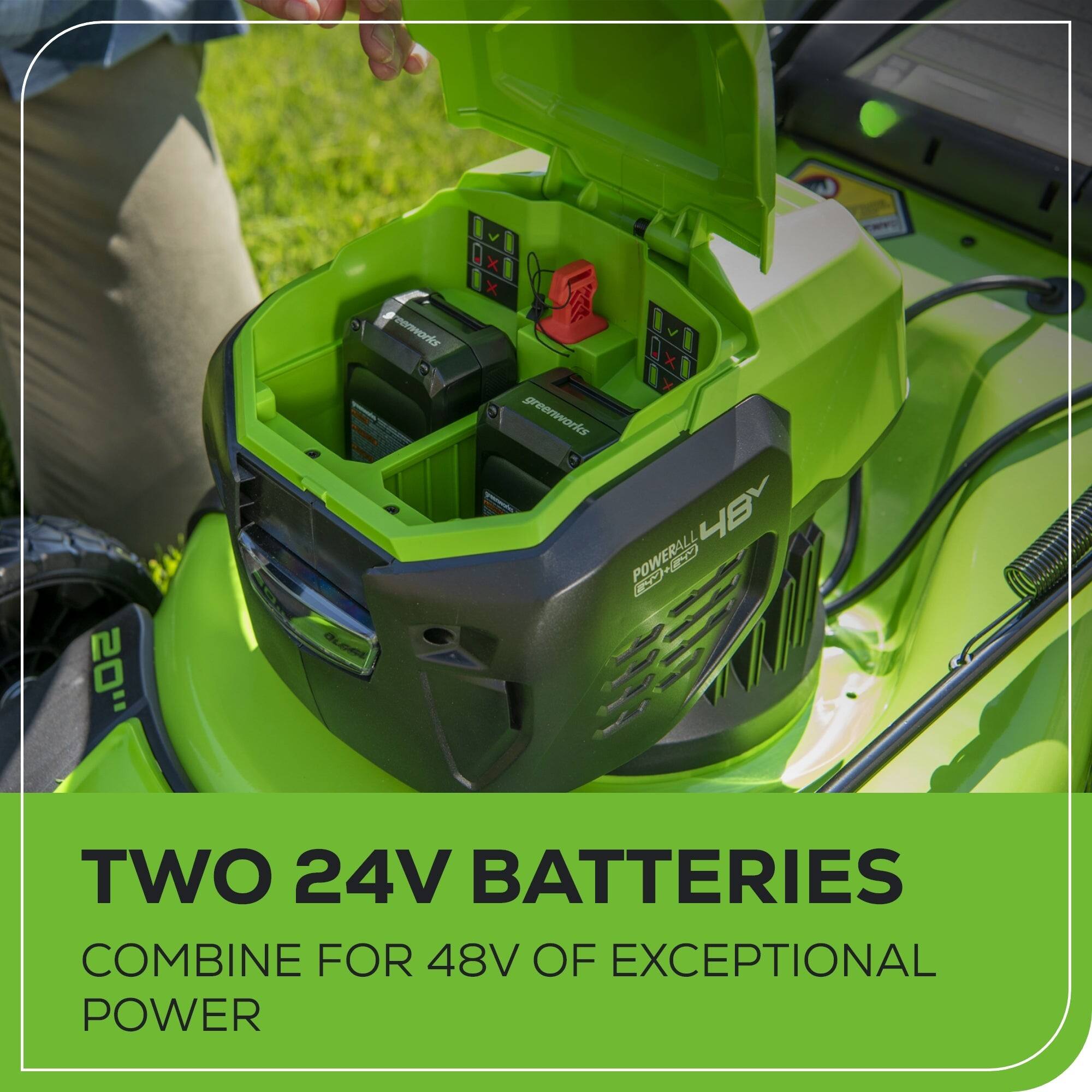 TWO 24V BATTERIES COMBINE FOR 48V OF EXCEPTIONAL POWER
