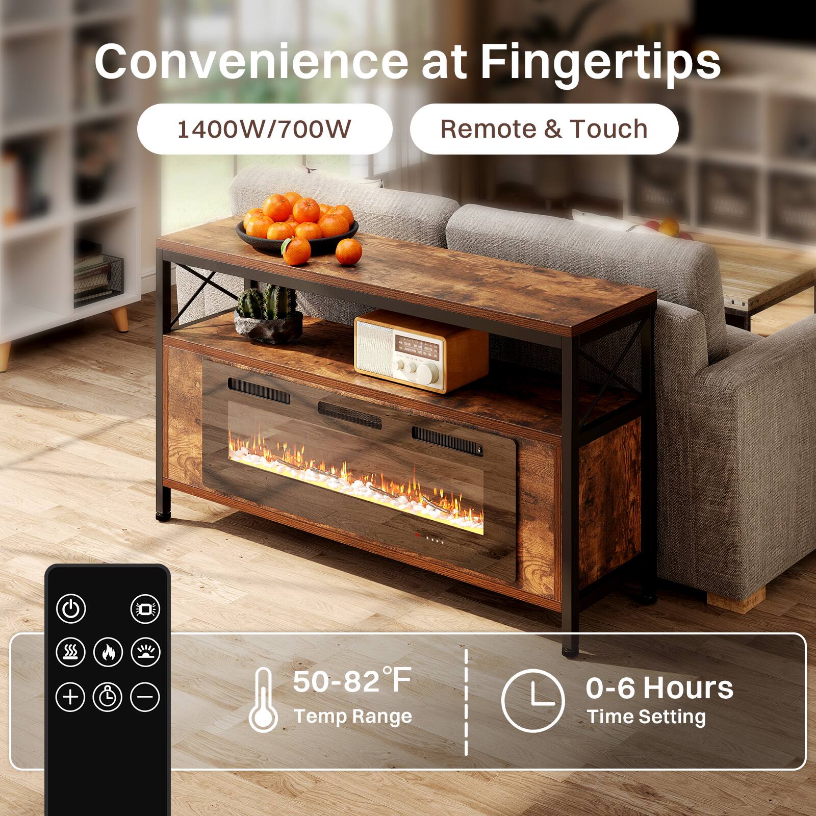 Convenience at Fingertips

1400W/700W

Remote & Touch

50-82°F Temp Range

0-6 Hours Time Setting