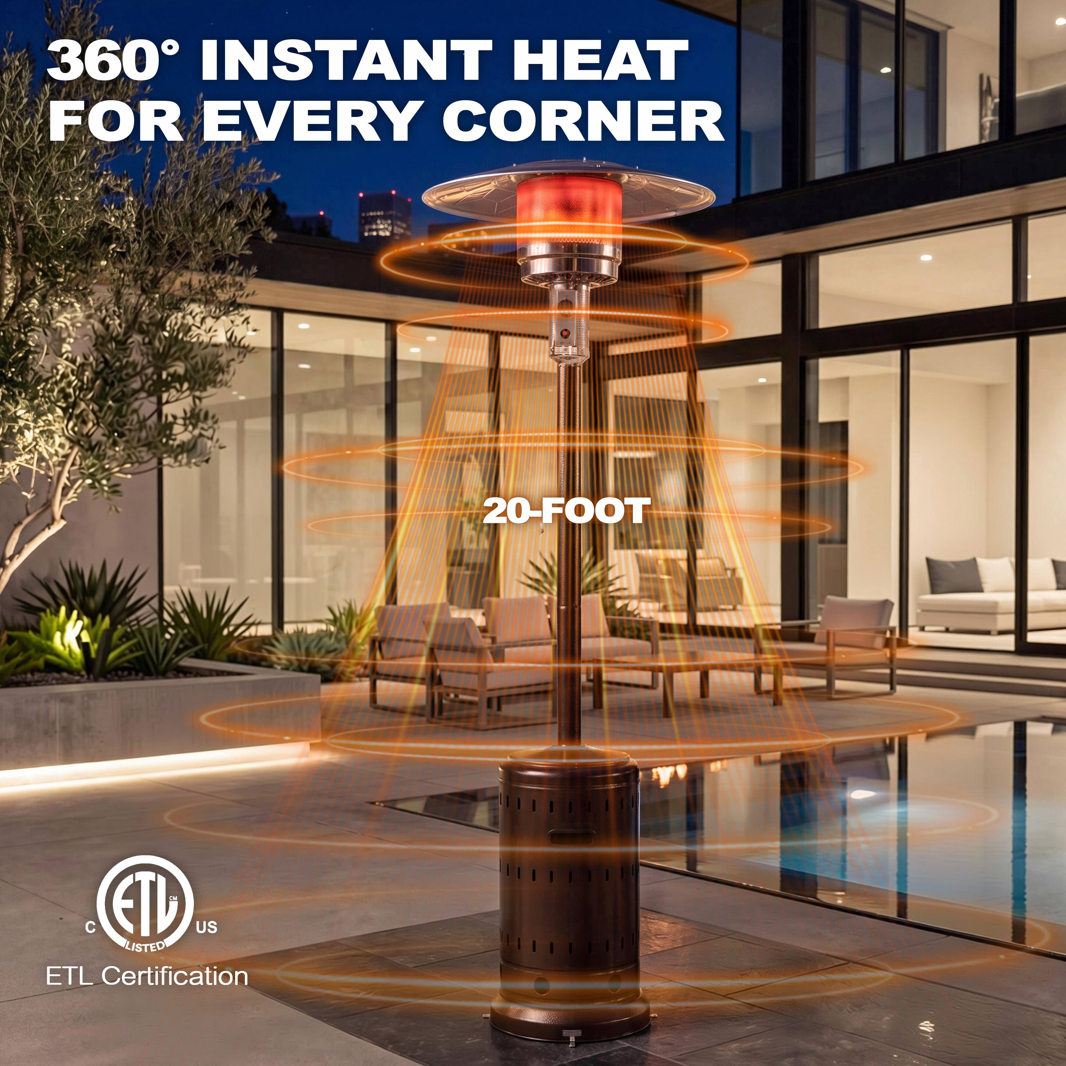360° INSTANT HEAT FOR EVERY CORNER  
20-FOOT  
ETL Certification