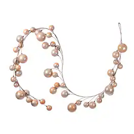 Vickerman - 10' Pearl Branch Ball Garland - Rose Gold