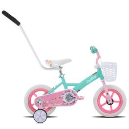 JOYSTAR - Voyager 12" Kids Bike for Boy Girl Ages 2-4 Training Wheels & Detachable Parent Push Handle, Children Bike - Green