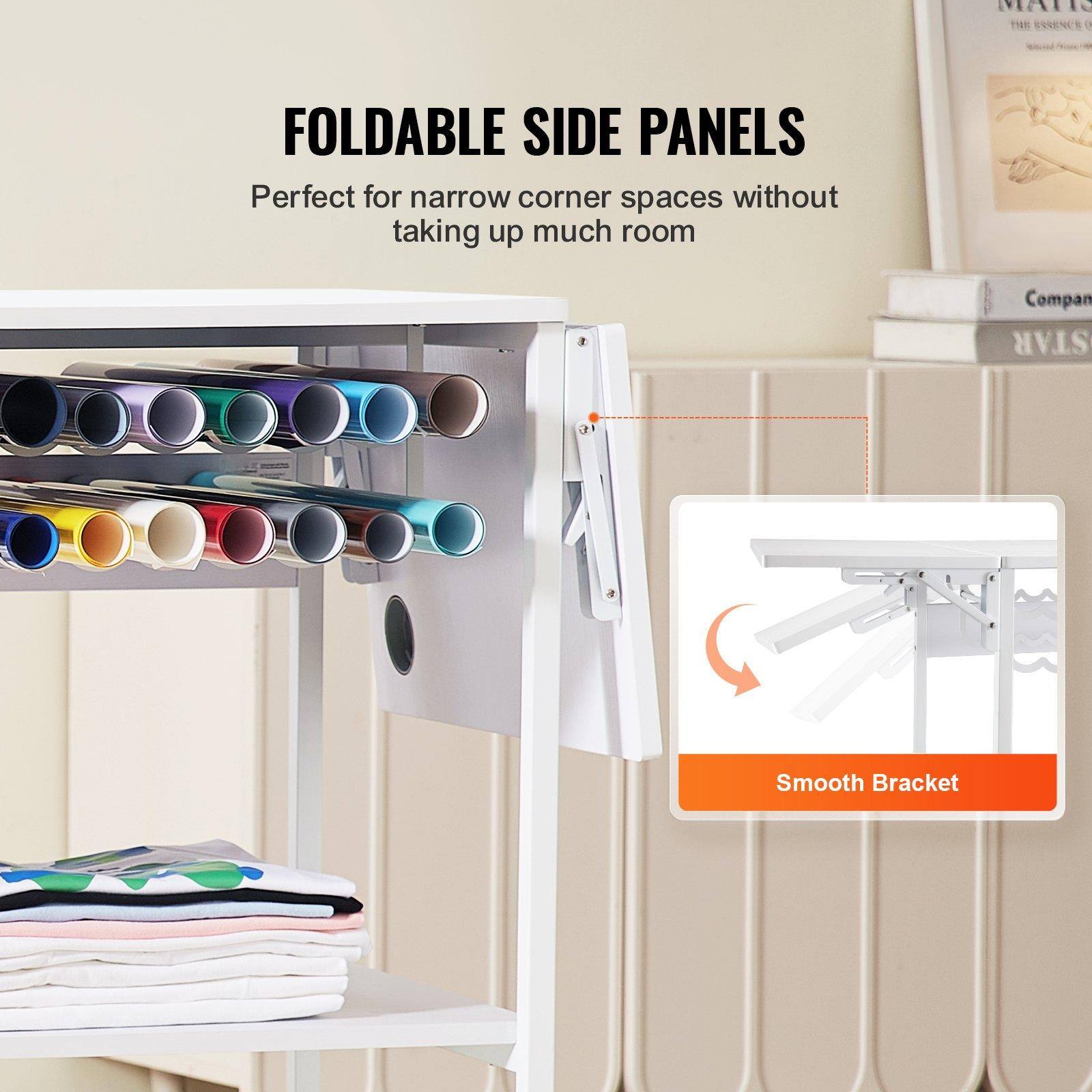 FOLDABLE SIDE PANELS  
Perfect for narrow corner spaces without taking up much room  

Smooth Bracket