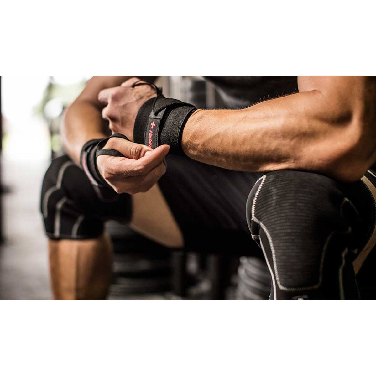 Alt View 3. Harbinger - Harbinger Pro Thumb Loop Weight Lifting Wrist Wraps - Black.