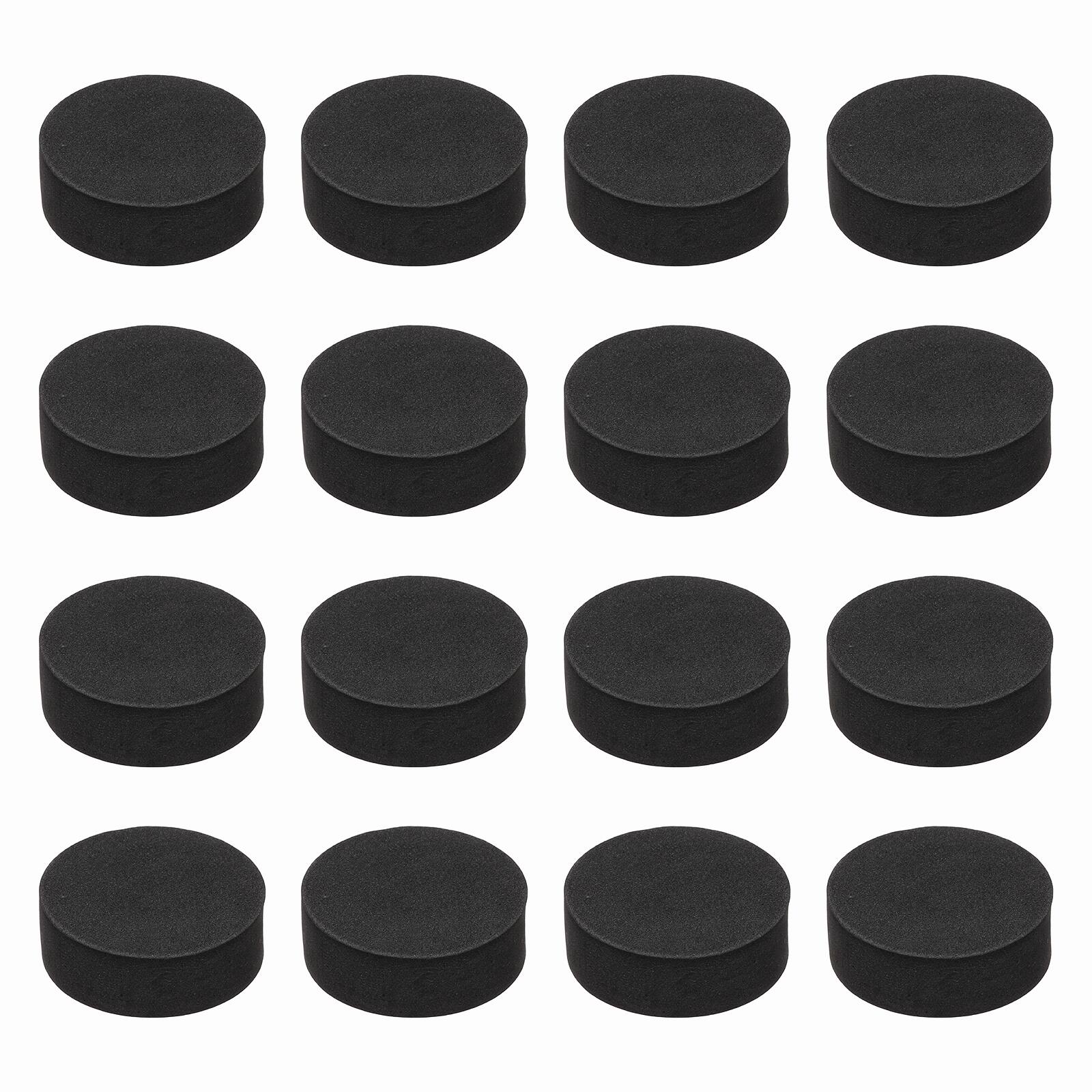 Front. Unique Bargains - Single Sided Speaker Isolation Pads 45x16mm Round EVA Acoustic Foam Anti-Vibration Feet for Speaker Subwoofer, 16pcs - Black.