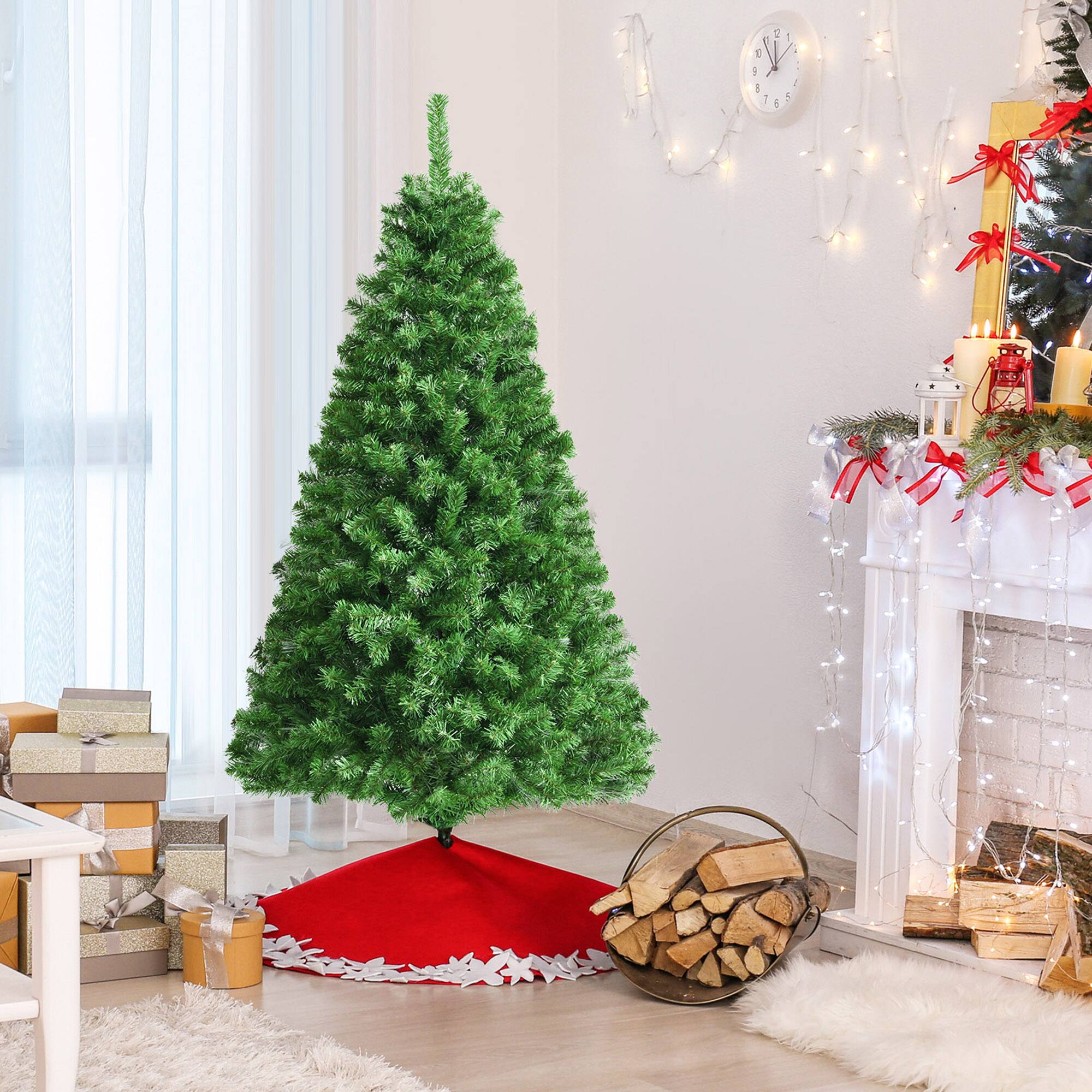 Alt View 2. Gymax - Gymax 5 FT Pre-lit Artificial Christmas Tree Fiber Optic Xmas Tree Holiday Decor - Green.