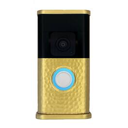 Michael Healy - Hammered Video Doorbell Cover (Ring 3, 3 Plus, 4, Battery Plus and Battery Pro) - Satin Brass