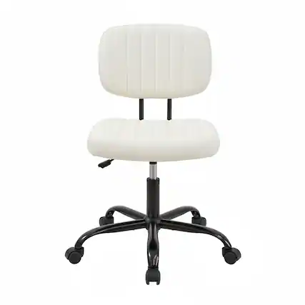 Front. AOITUN - Small Office Desk Chair Armless PU for Daily Comfort with 2 Inch Memory Foam Mattress Topper Twin XL Dorm Use - Black.