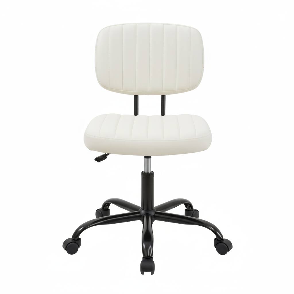 Front. AOITUN - Small Office Desk Chair Armless PU for Daily Comfort with 2 Inch Memory Foam Mattress Topper Twin XL Dorm Use - Black.