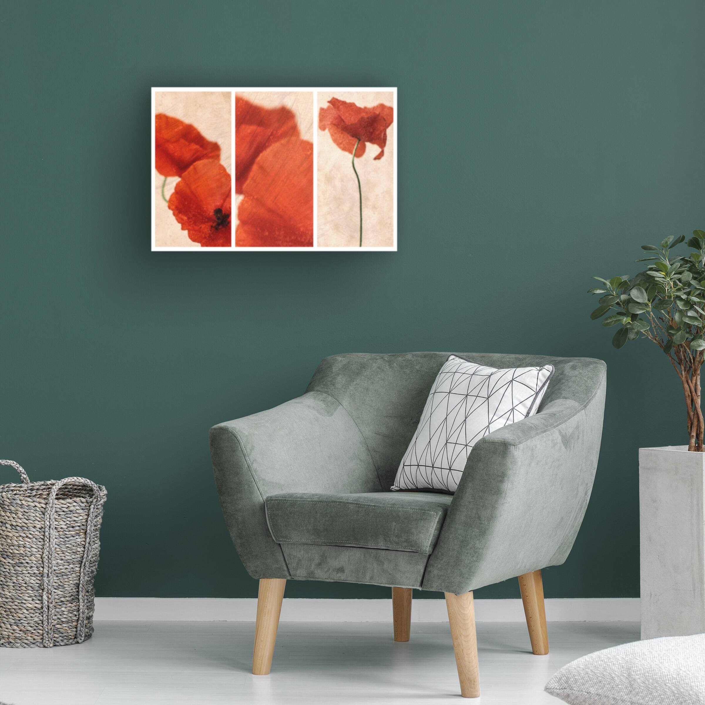 Alt View 1. Trademark Fine Art - Nel Talen Three Red Canvas Art - 47 x 30 Inches - 47x30 - Multicolor.