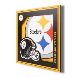 YouTheFan - Pittsburgh Steelers 12'' x 12'' 3D Logo Wall Art - Multicolor