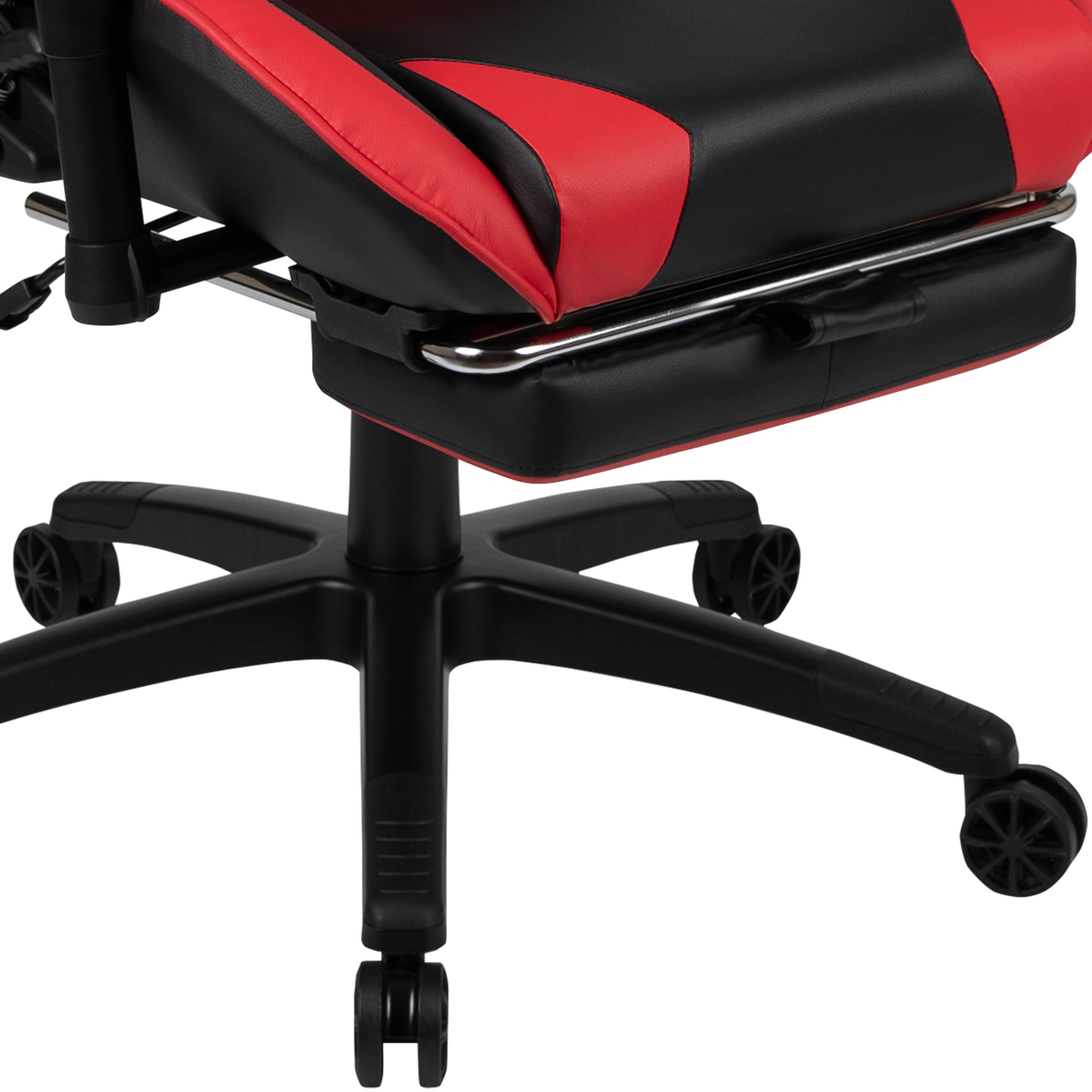 Alt View 7. Emma + Oliver - Desk Bundle-Gaming Desk, Cup Holder, Headphone Hook and Reclining Chair - Red.