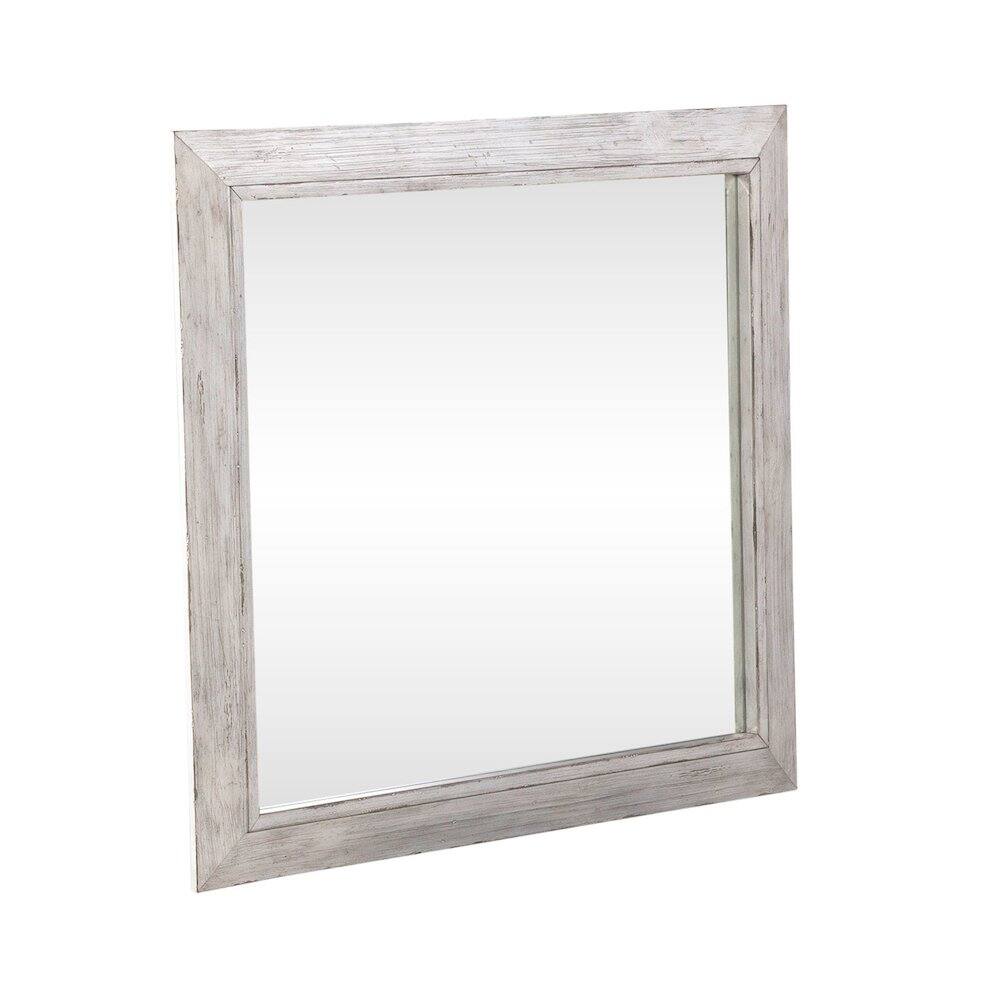 Alt View 1. Liberty Furniture Industries - River Place Mirror Cottage Wood Framed 42" x 40" - Riverstone White & Tobacco - Riverstone White & Tobacco.