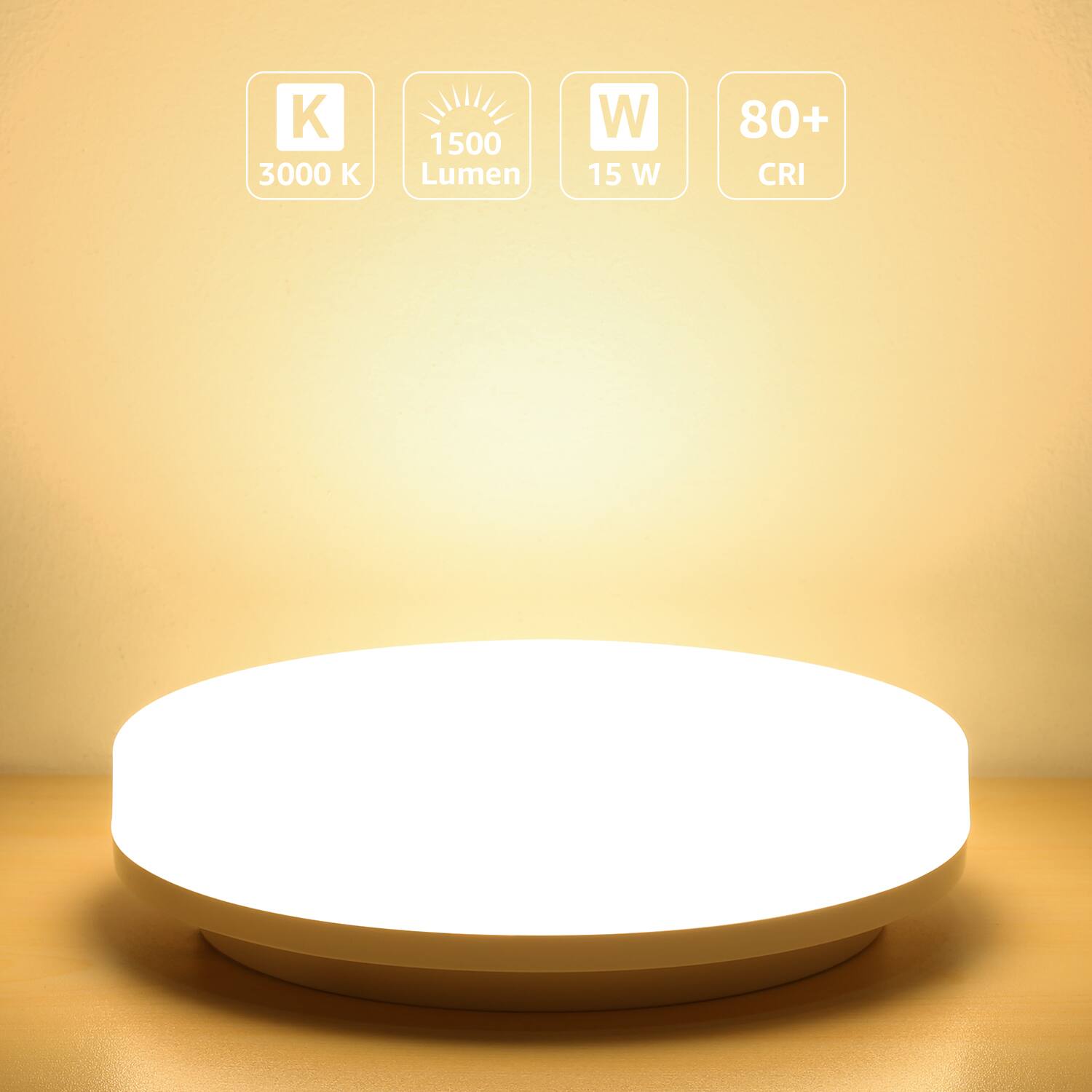 3000 K  
1500 Lumen  
15 W  
80+ CRI