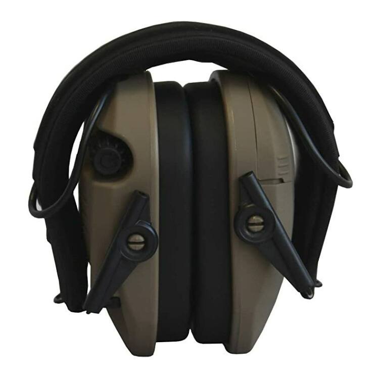 Left. Walkers - Walker's Razor Slim Shooting Muffs Kit (US Flag-FDE) with OTG Safety Glasses - Tan.