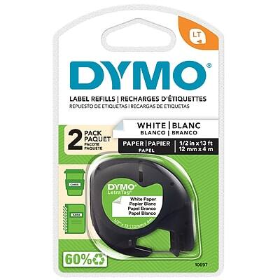 DYMO - LetraTag Label Maker Tape, 1/2" x 13', 2/Pack - Black On White