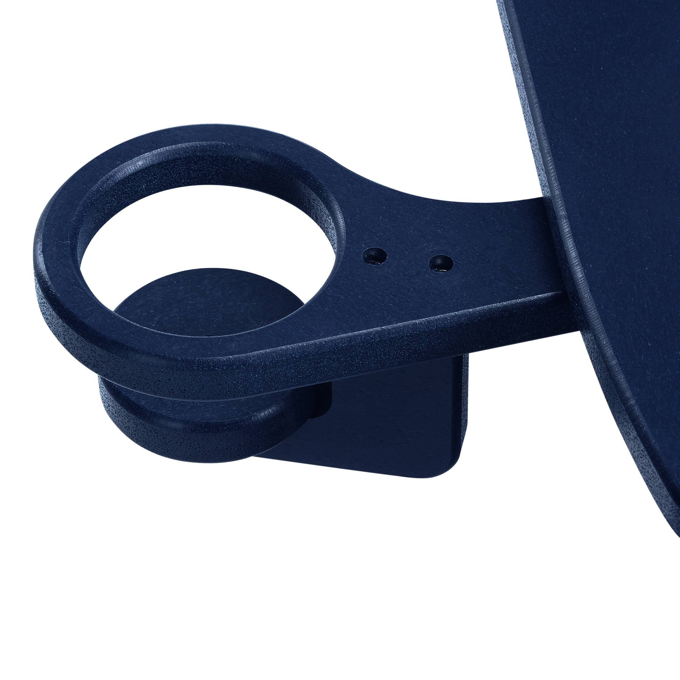 Alt View 4. WestinTrends - WestinTrends Aruba Outdoor HDPE Patio Chaise Lounges With Wheels & Cup Holder (Set of 4) - Navy Blue.