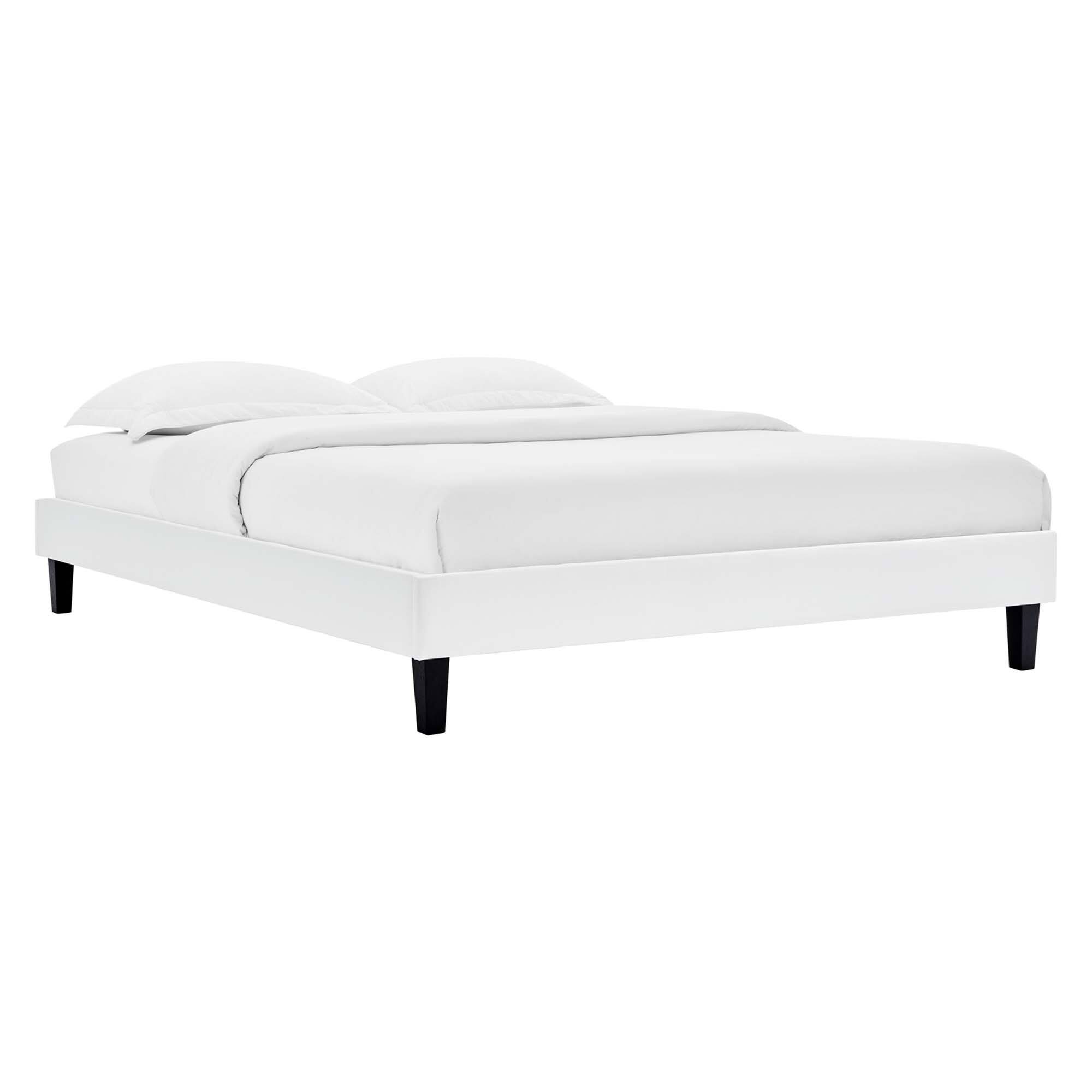 Angle. Modway - Corene Fabric Twin Platform Bed with Squared Tapered Legs - Gray.