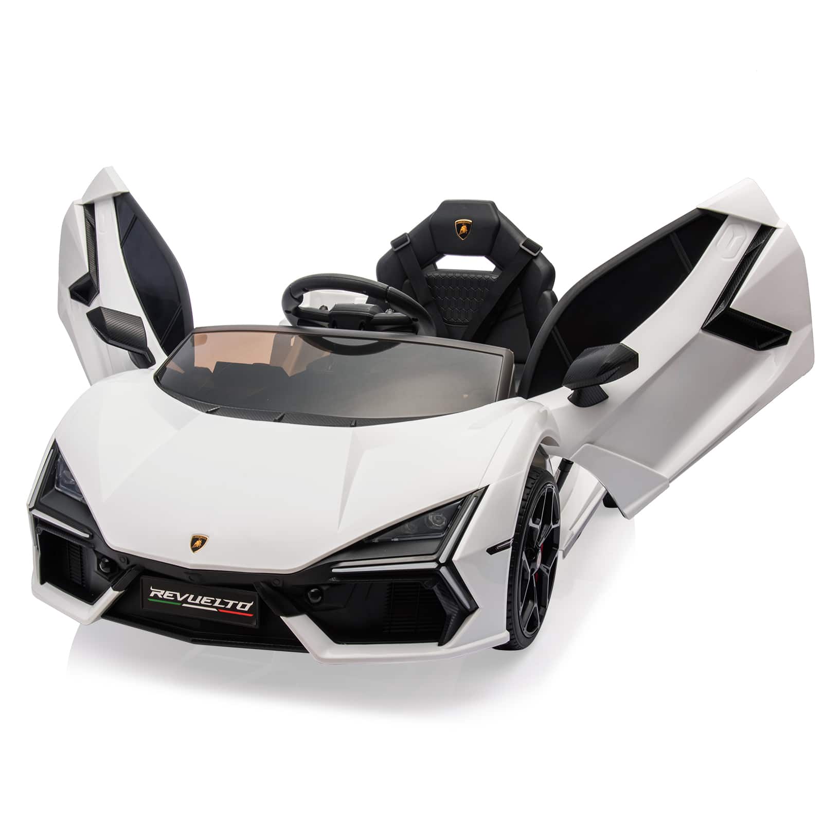GARVEE - 12V Ride on Car for Kids, Licensed Lamborghini Revuelto Electric Vehicle, Battery Powered Sports Car Toy - White