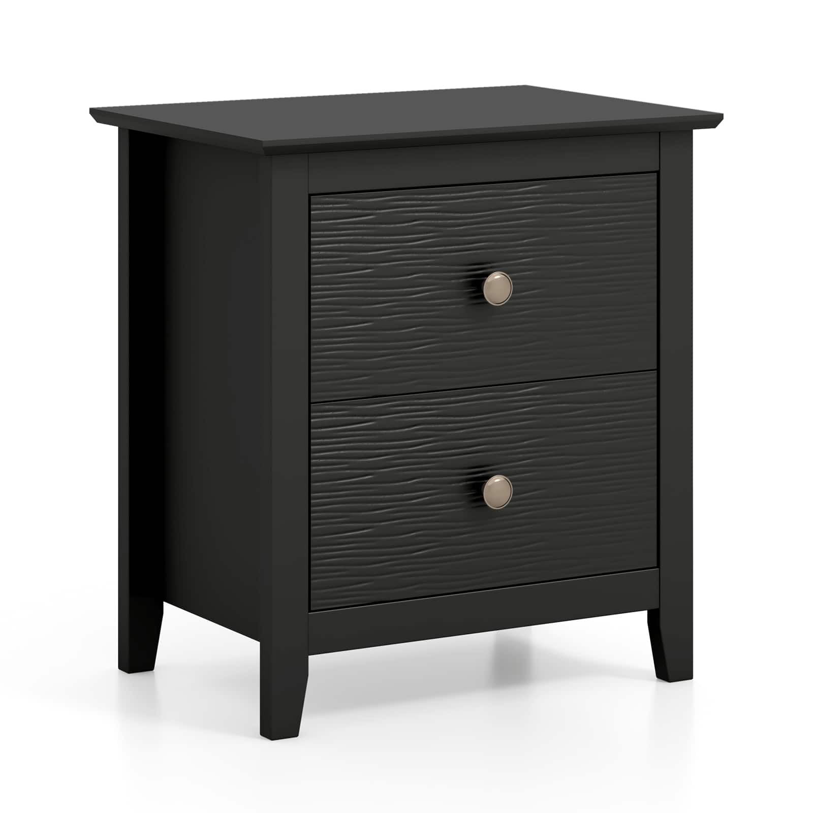 WELLFOR - Modern Nightstand with 2 Drawers for Small Spaces - Black price history on PriceWatchPro