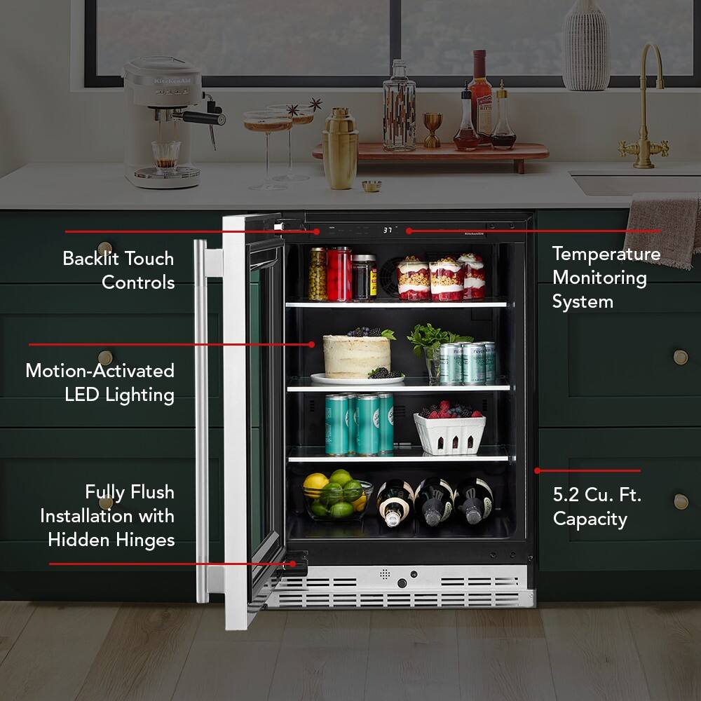 - Backlit Touch Controls
- Temperature Monitoring System
- Motion-Activated LED Lighting
- Fully Flush Installation with Hidden Hinges
- 5.2 Cu. Ft. Capacity