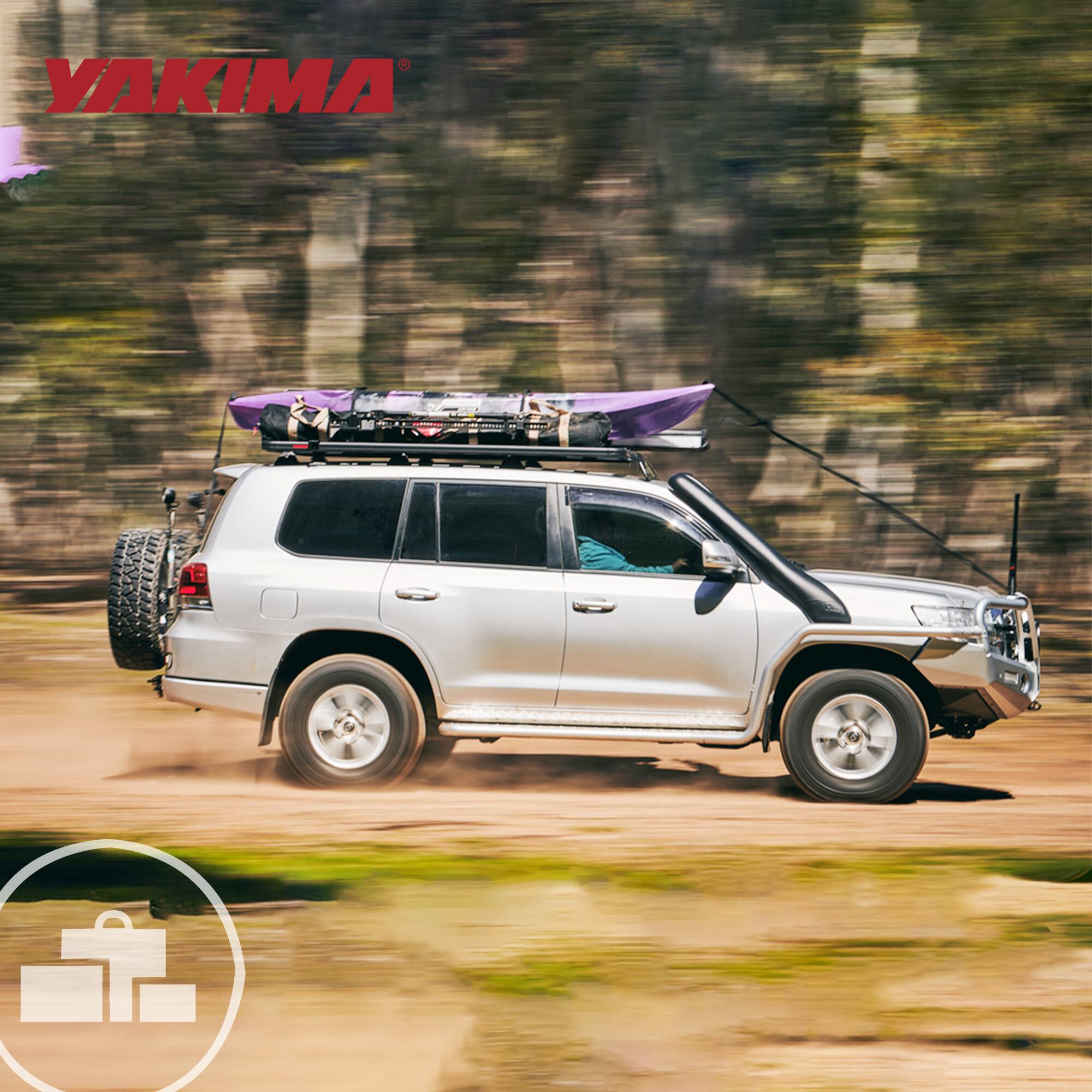 Alt View 5. Yakima - Yakima 55 by 49 Inch LockNLoad 3 Bar System Heavy Duty Roof Rack Platform, Black - Black.