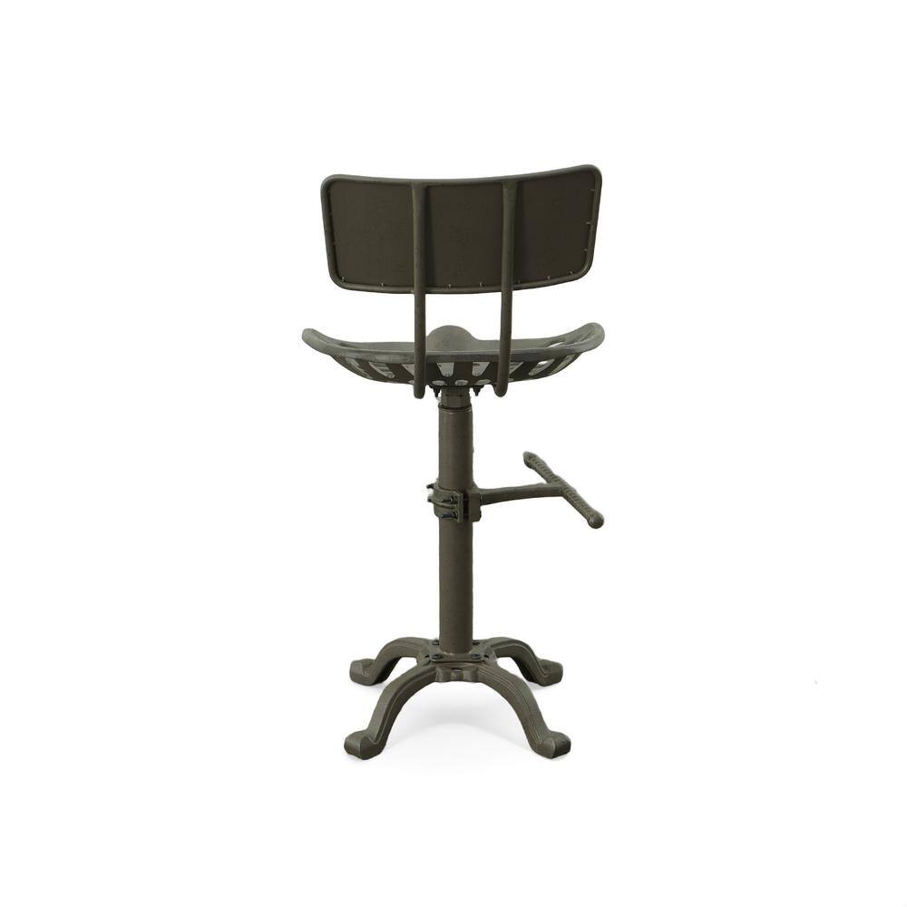 Angle. Carolina Chair & Table - August Tractor Seat Barstool with Back - Industrial - Industrial.
