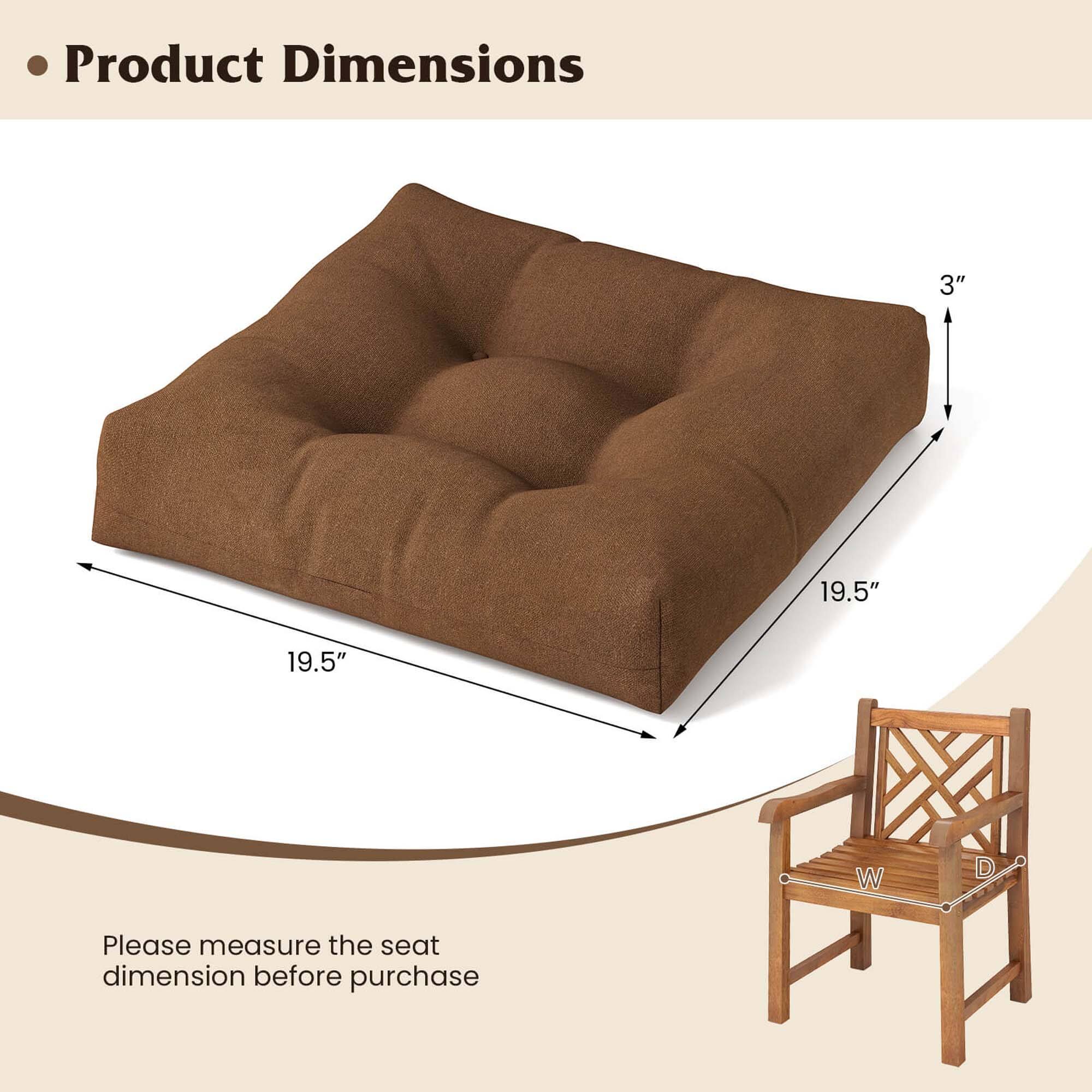 Product Dimensions

- 3"
- 19.5"
- 19.5"

Please measure the seat dimension before purchase