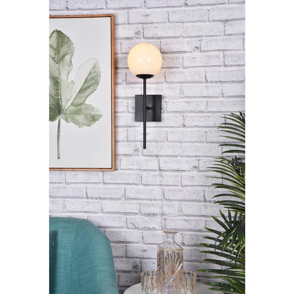 Living District - Neri 1 light glass wall sconce - Black And White price history on PriceWatchPro