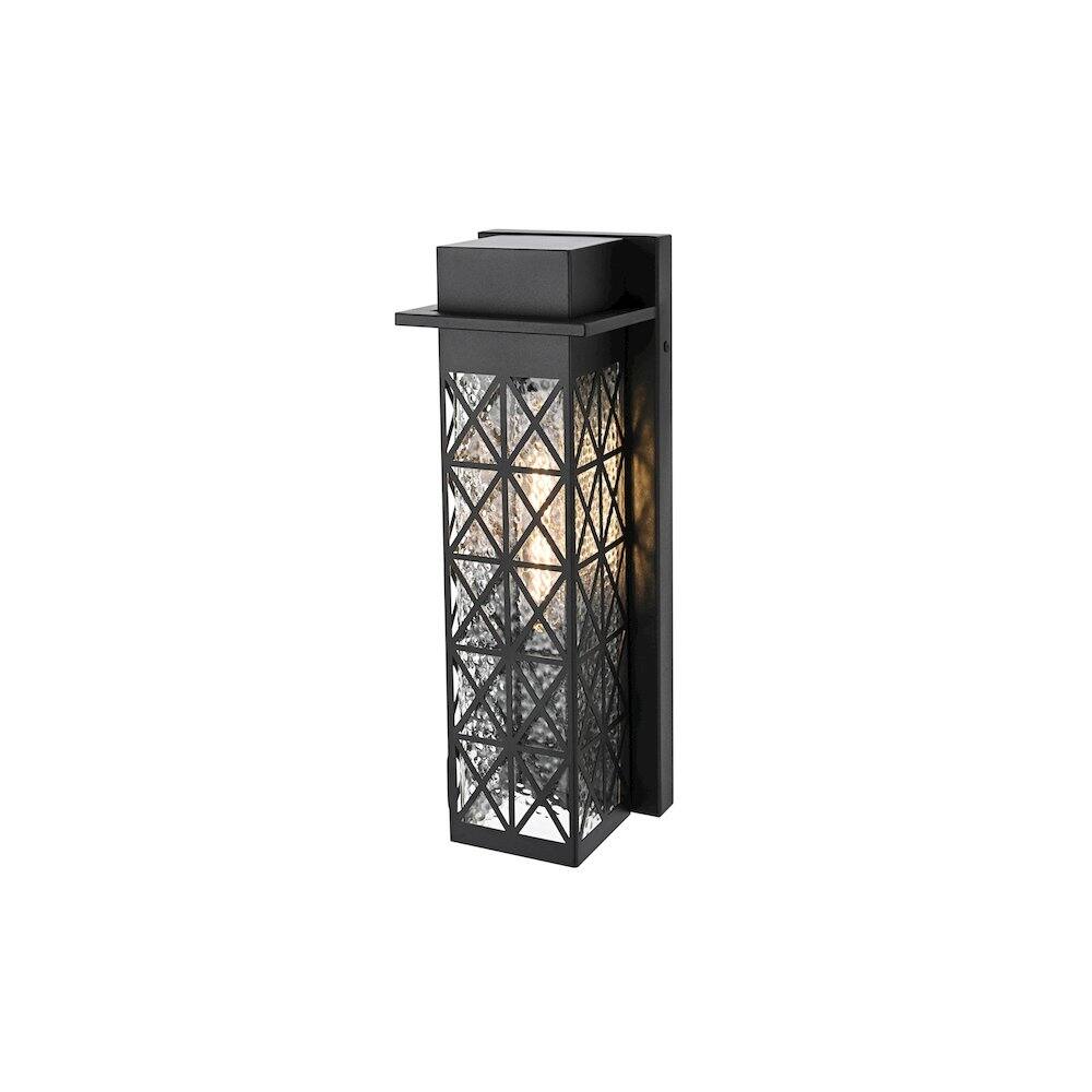 Angle. Elegant Lighting - Wildey 7 inch Outdoor Pendant in Black - Black.