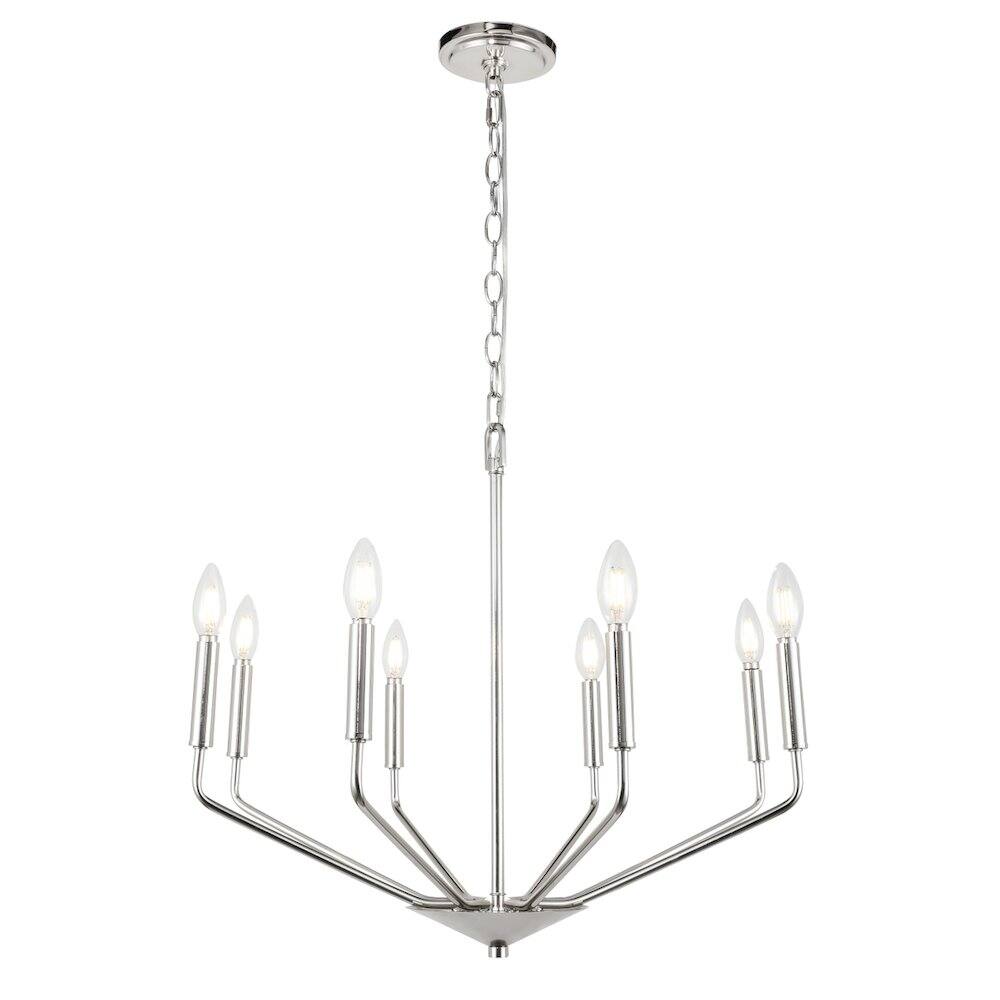 Alt View 10. Living District - Enzo 8 Light Chrome Pendant - Chrome.