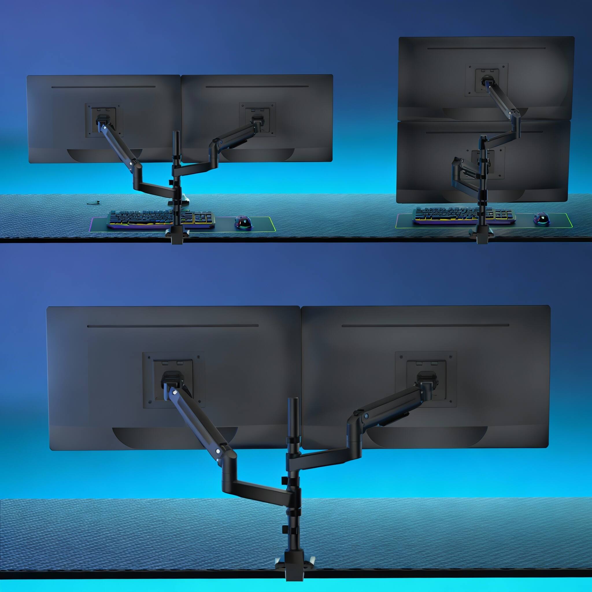 Alt View 1. Frangdom - Gas Spring Monitor Arm Monitor stand - Triple Ultrawide 13-49" 44lbs.