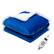 Front. Costway - 50'' x 60'' Heated Blanket Throw Reversible Flannel & Sherpa Blanket - Blue.