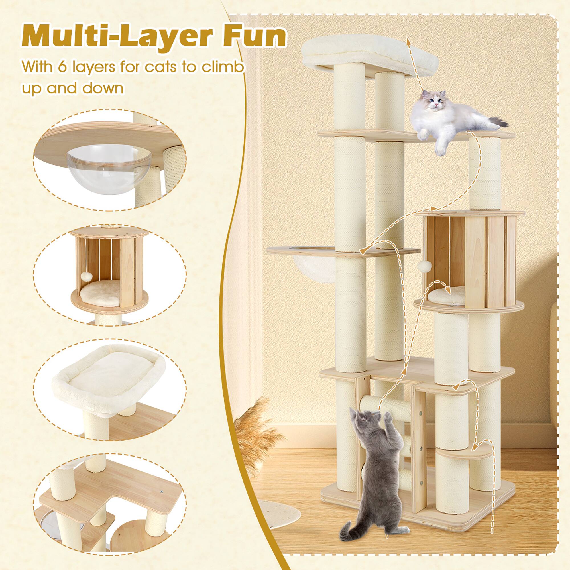 Multi-Layer Fun  
With 6 layers for cats to climb up and down