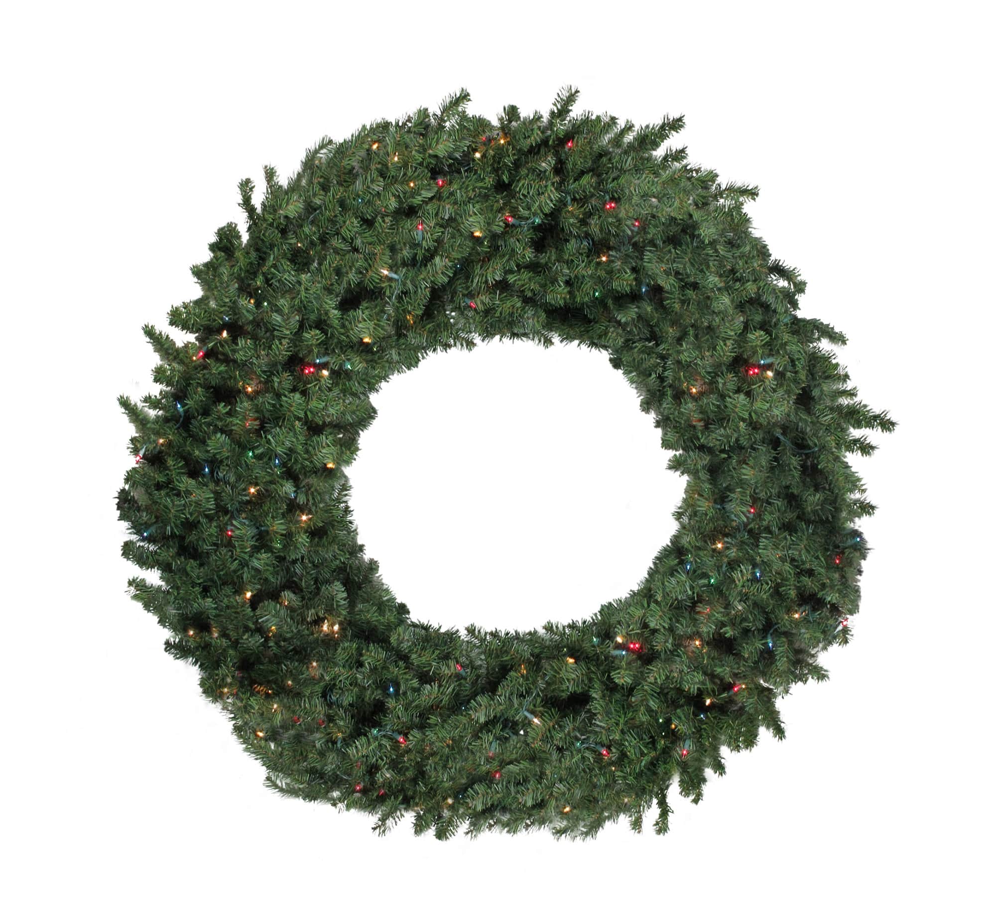Northlight - Pre-Lit Commercial Size Canadian Pine Christmas Wreath - 10' - Multicolor Lights - Green