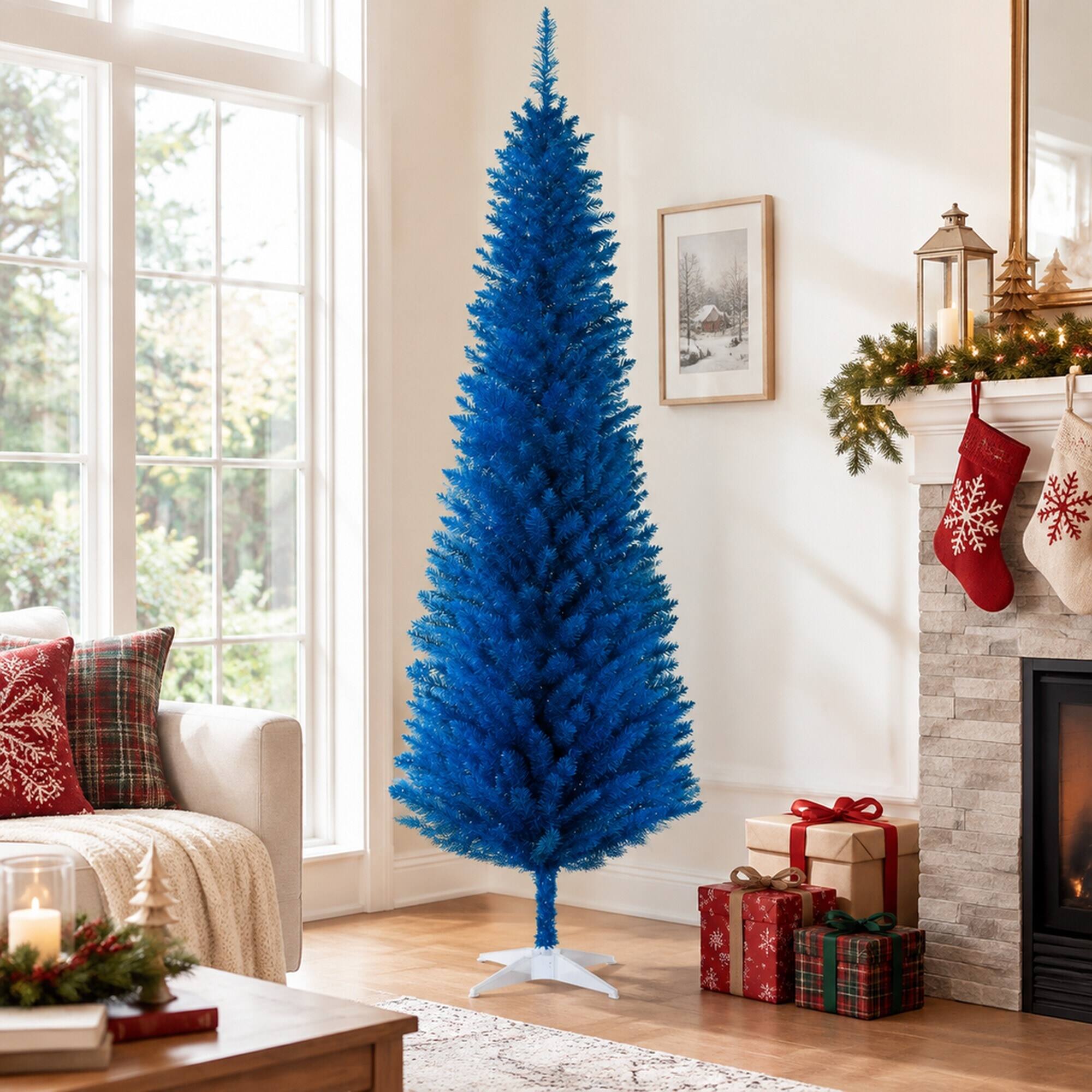 RYHNUYNE Pencil Christmas Tree With Realistic Tips and Sturdy Stand ...
